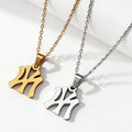 Street Style Rustproof Stainless Steel Symbol Letter Pendant Necklace