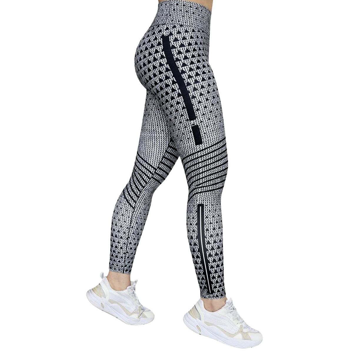 High Elastic Printed Yoga Pants for Women, High Waist, Tummy Control, Fitted Leggings, Gym Workout Bottoms