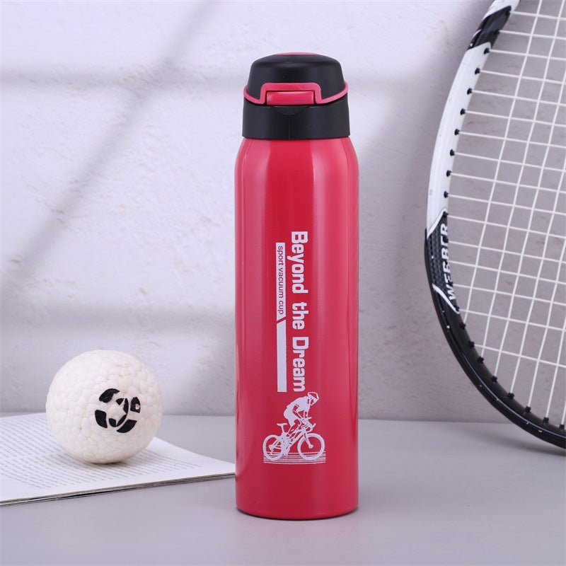 Outdoor sports kettle with handle portable thermos cup anti-fall mountaineering water cup home vacuum cup