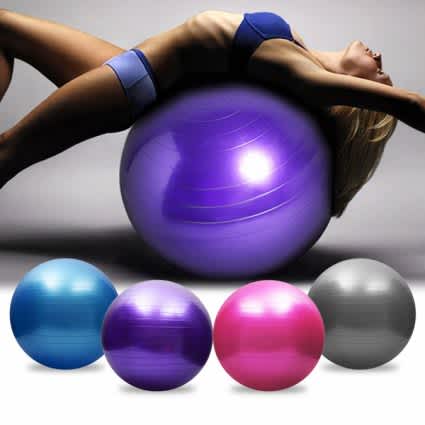 PVC Anti-burst Yoga Stability Balance Ball + Air Pump - Blue