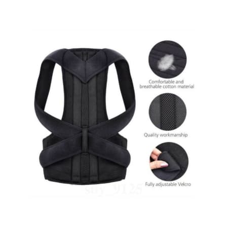 Back Pain Posture Corrector - Medium / Plain Black
