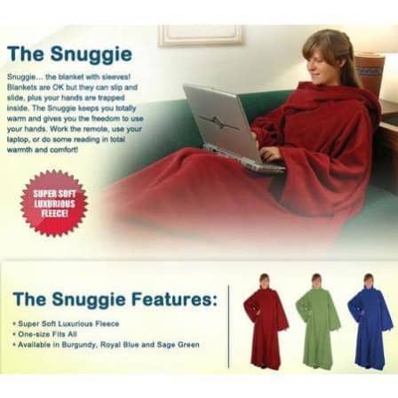 Snuggle Super Soft Fleece Blanket With Sleeves - Red