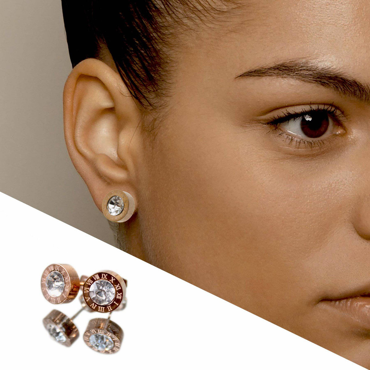 Rose Gold Diamond Studs Earrings
