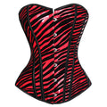 Red Black Faux Leather Animal Print Corset