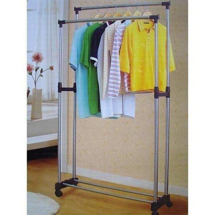 Stainless Steel Double Pole Clothing Rail
