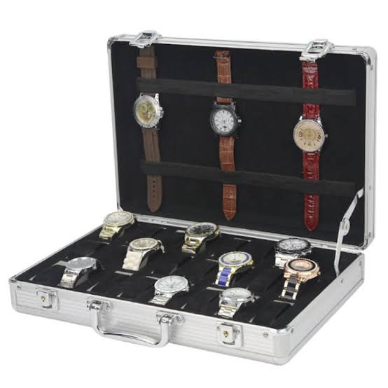 Aluminum 24 Grid Wrist Watch Display Case