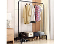 Metal Single Pole Clothes Rack  - BLACK