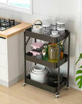 Foldable Trolley Rack with Wheels- 3 Tier