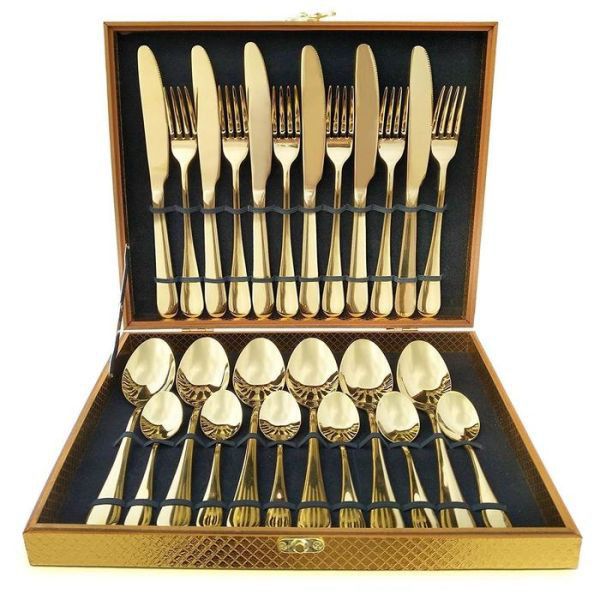 24 Piece Cutlery Set-Gold
