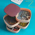 Rotary Jewelry Storage Box with Mirror Lid 4 Layer