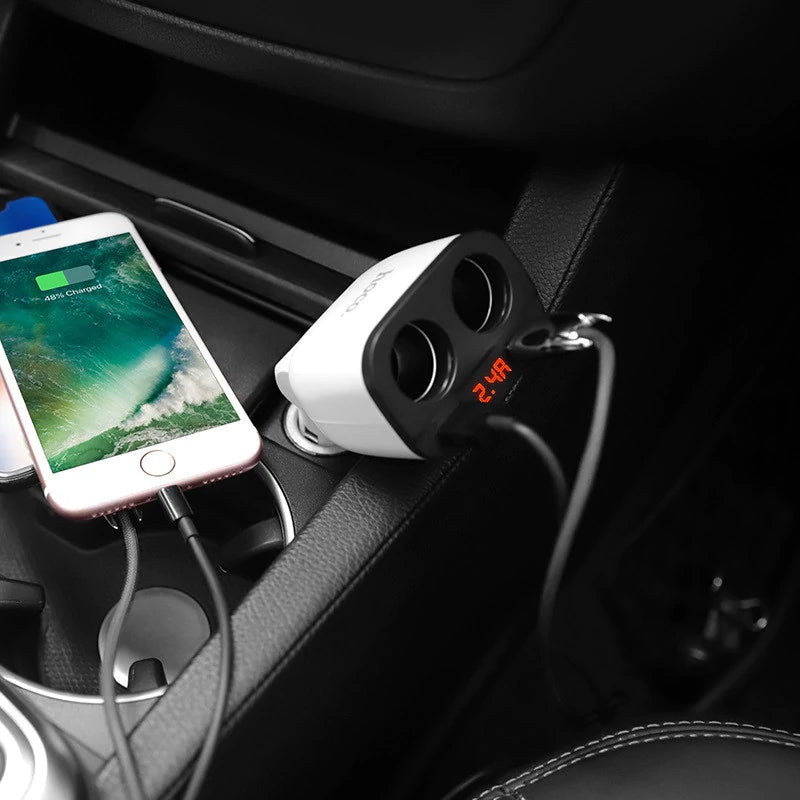 Dual Car Charger With LED Display
