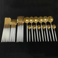 24 Gold Plating Cutlery Set - White