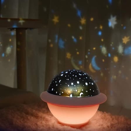 UFO Projection LED Starry Night Light for Kids Bedroom Decoration - Pink