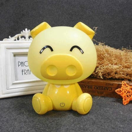 Piggy Mini Cartoon Electric Table LED Lamp - Yellow