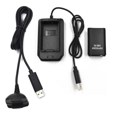 4in1 Charging Xbox360 Gamepad Battery Kit - Black