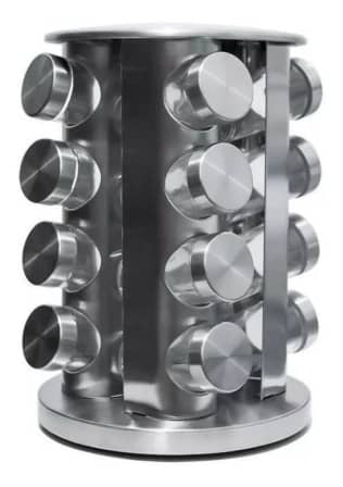 Stainless Steel Stylish Spice Rack - 16 Piece