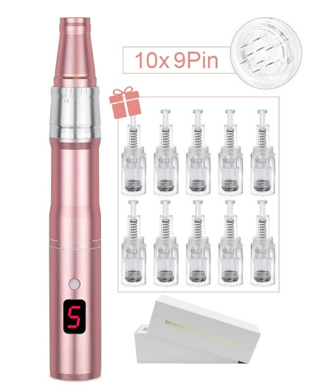 Professional Microneedeling Pen Machine for Derma MTS - 10pcs 9PIN with box