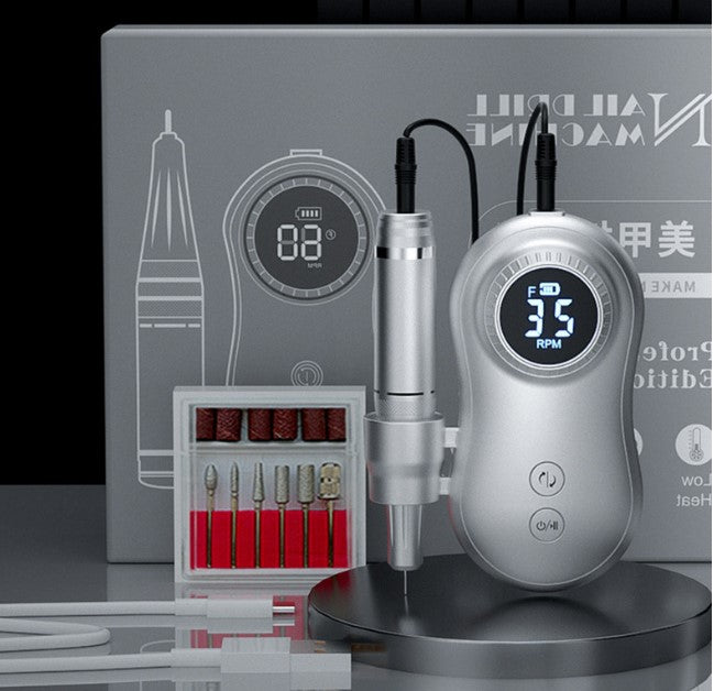 Portable Electric Nail Drill Mani/Pedi Machine - Silver