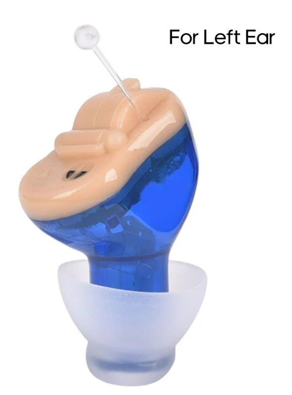 Mini Rechargeable Hearing Aid - Blue Left Ear