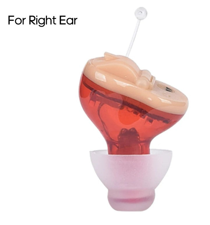 Mini Rechargeable Hearing Aid - Red Right Ear