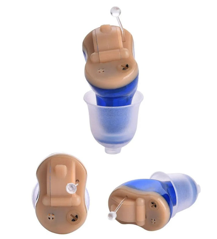 Mini Rechargeable Hearing Aid - Blue Left Ear