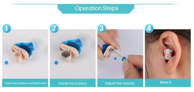 Mini Rechargeable Hearing Aid - 1 Pair