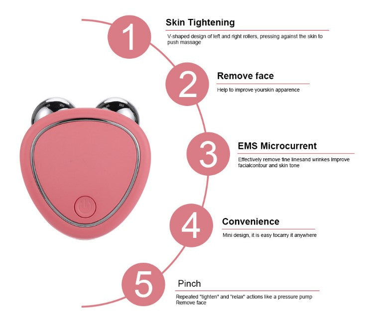 Micro Current Beauty Instrument Roller - White