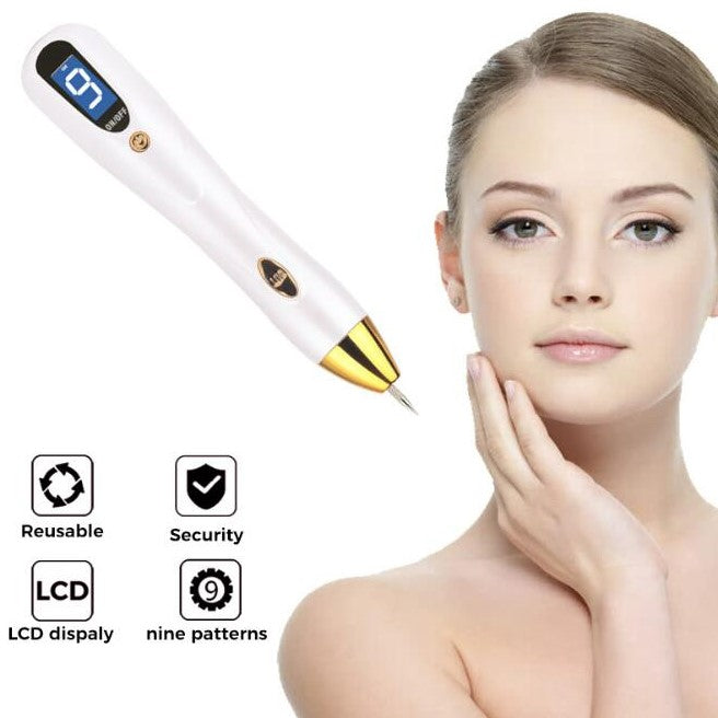 Skin Care Laser Mole, Tattoo Freckle, Wart Corns Dark Spot Removal Pen LCD - Gold