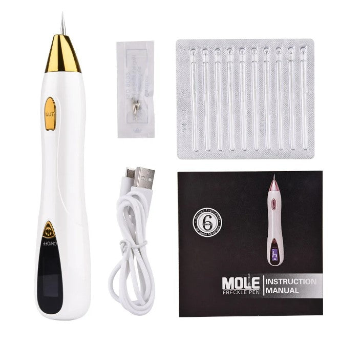 Skin Care Laser Mole, Tattoo Freckle, Wart Corns Dark Spot Removal Pen LCD - Gold