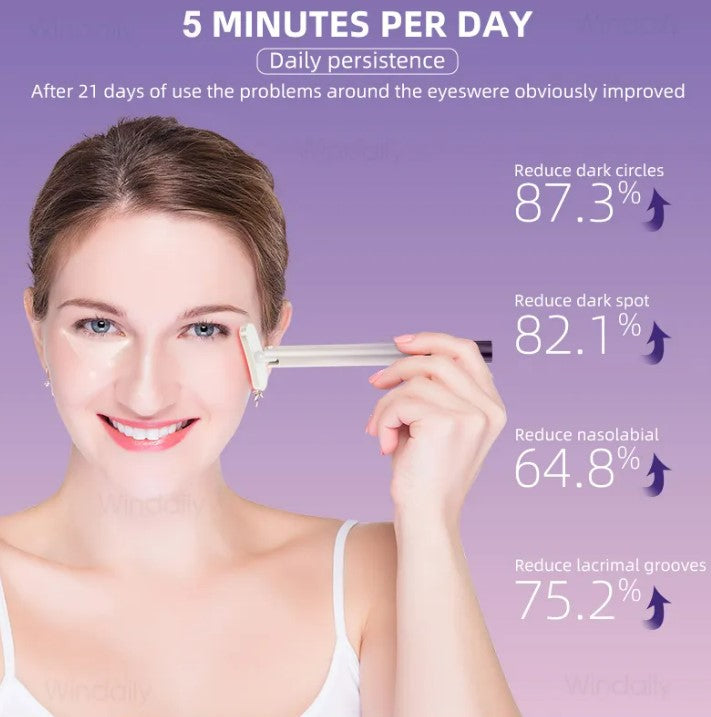 4 in 1 Facial Wand EMS Microcurrent Vibration Warm Red Light Face Lifting Machine Skin Tightening Device - Purple