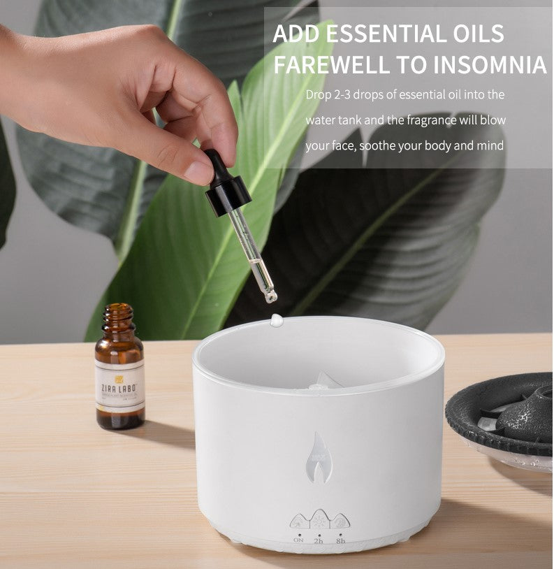 Flame aromatherapy machine Humidifier Fire Blue Dual Color Remote Co