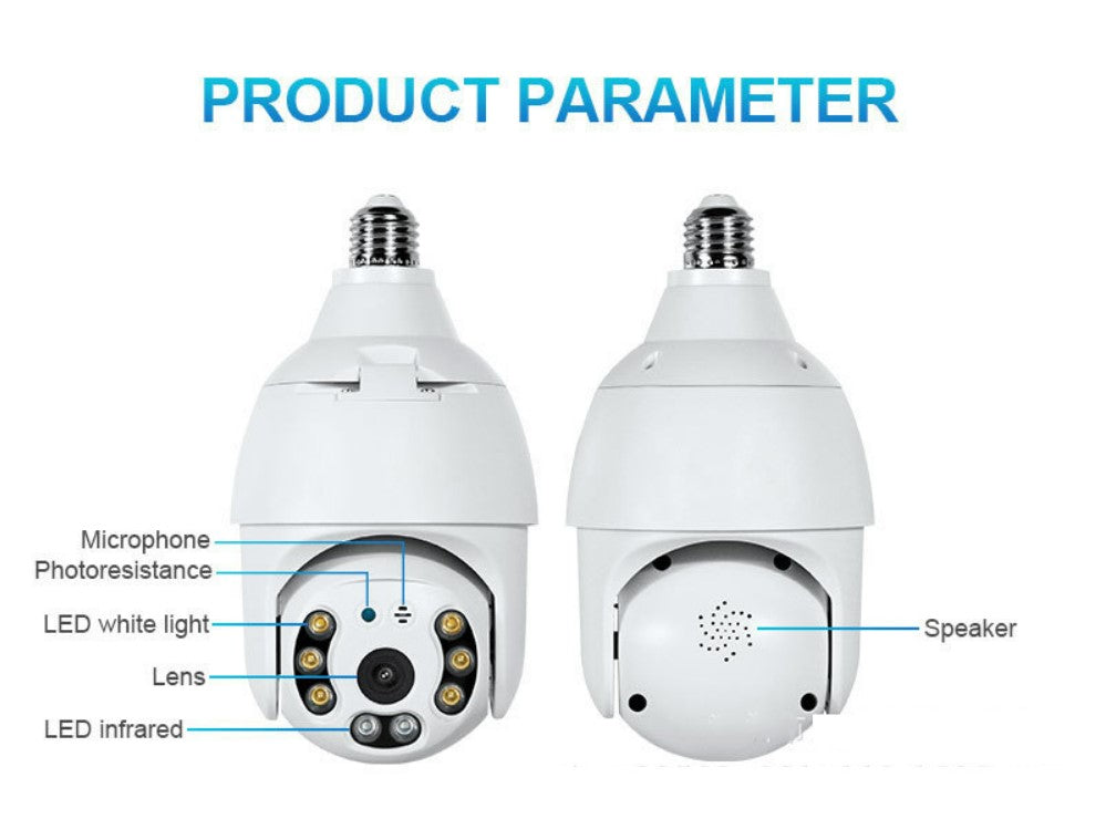 3mp Tuya Smart Wide Wifi Indoor Lamp Head Surveillance Camera