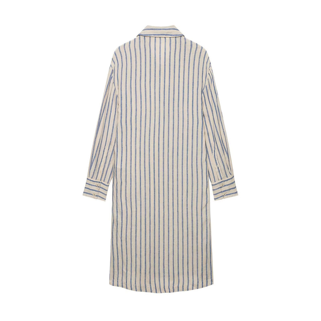 Striped shirt style dress