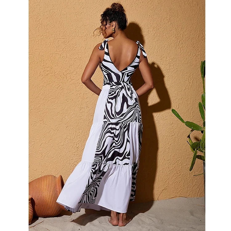 Women's Swimwear V Neck Printed One Piece Swimsuit and Skirt bikinis Sets  Summer Outfits For Women Bathing Suit