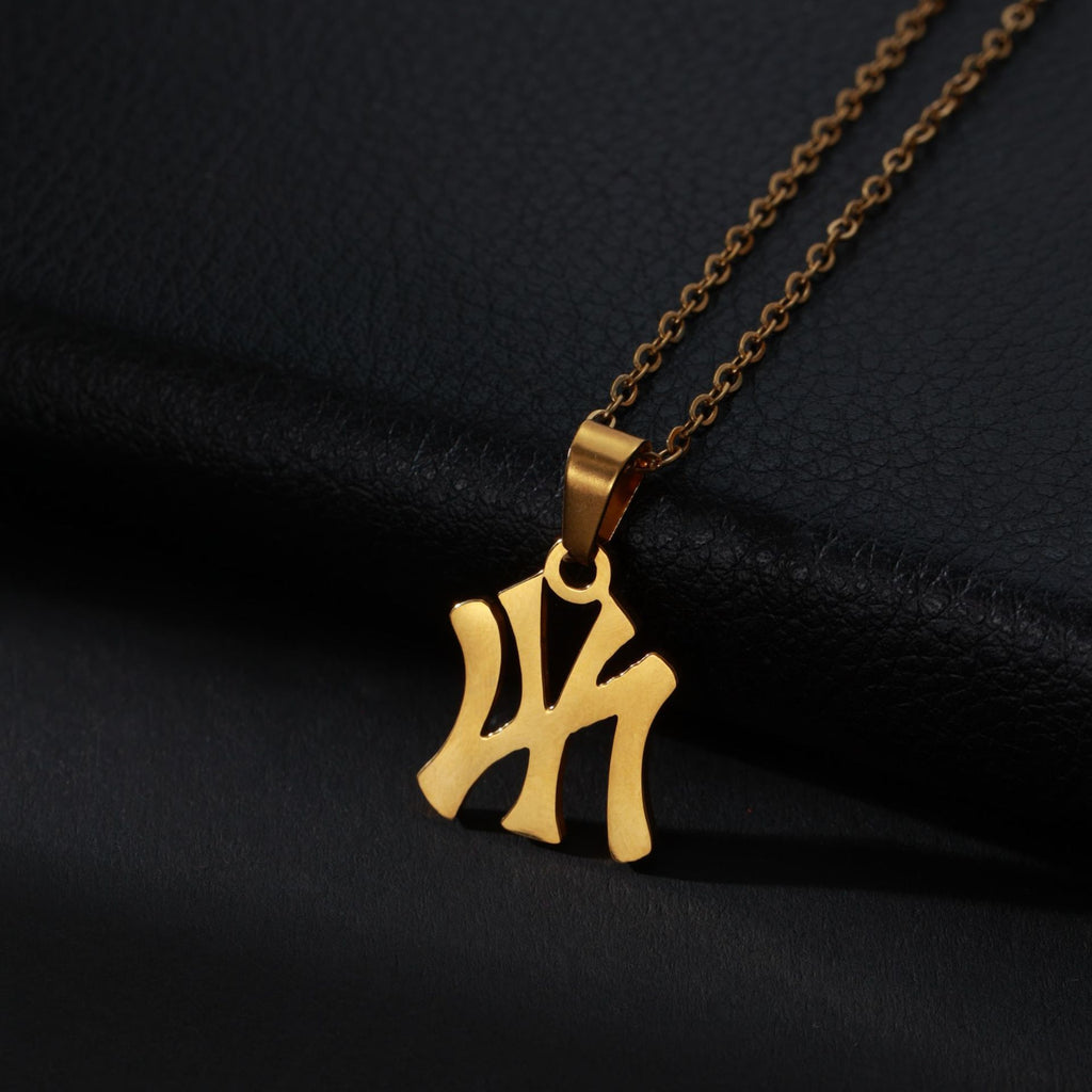 Street Style Rustproof Stainless Steel Symbol Letter Pendant Necklace