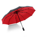 Fully automatic double-layer 10 bone rain and wind resistant triple fold men's business