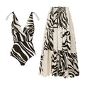 Women's Swimwear V Neck Printed One Piece Swimsuit and Skirt bikinis Sets  Summer Outfits For Women Bathing Suit